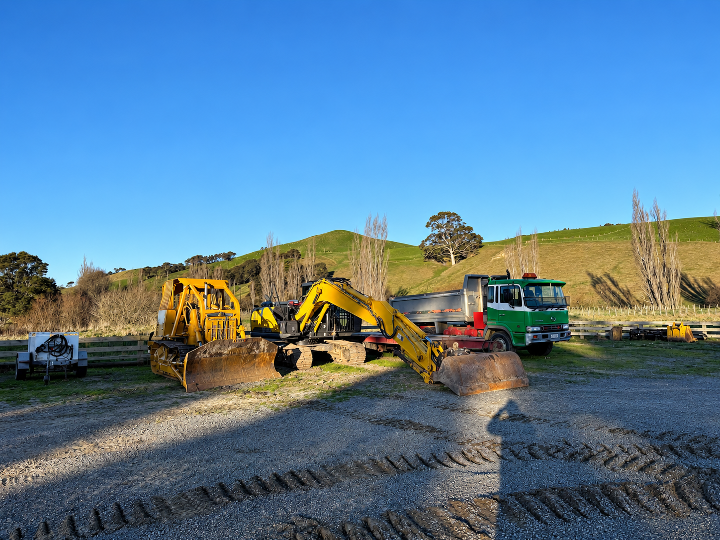 Earthmoving work across a rural site